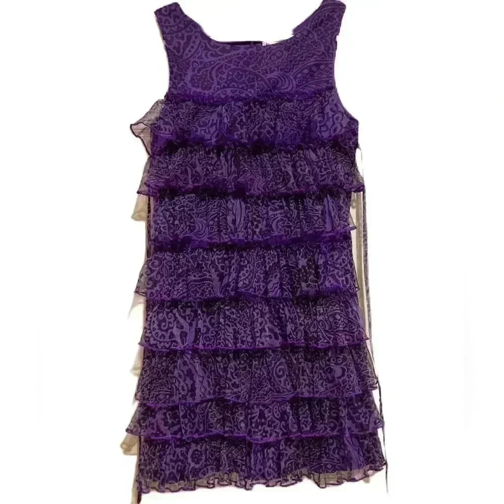 NWOT Emily West Girl’s Short Formal Dress Lined w/ Ruffles Sz. 8